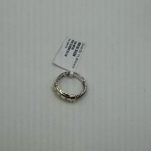 David Yurman Two-Tone Cable Ring with diamonds size 6
